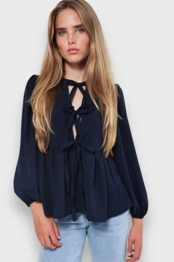 Meet Me There Tops|Angel Blouse Navy