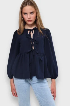 Meet Me There Tops|Angel Blouse Navy