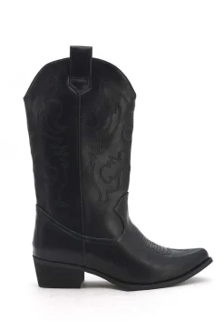 Meet Me There Shoes|Cowboy Boots Black
