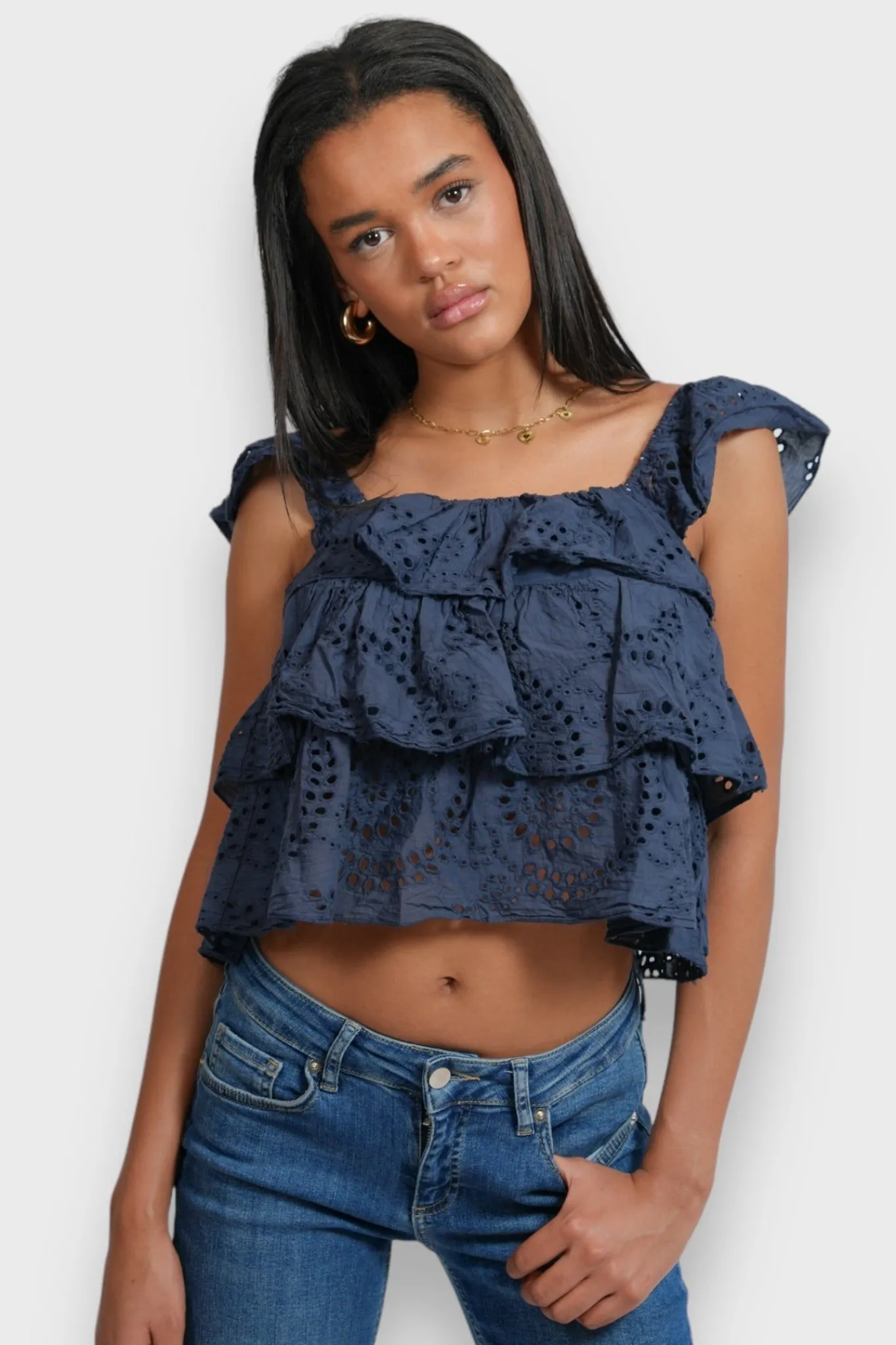 Meet Me There Tops|Daisy Top Navy