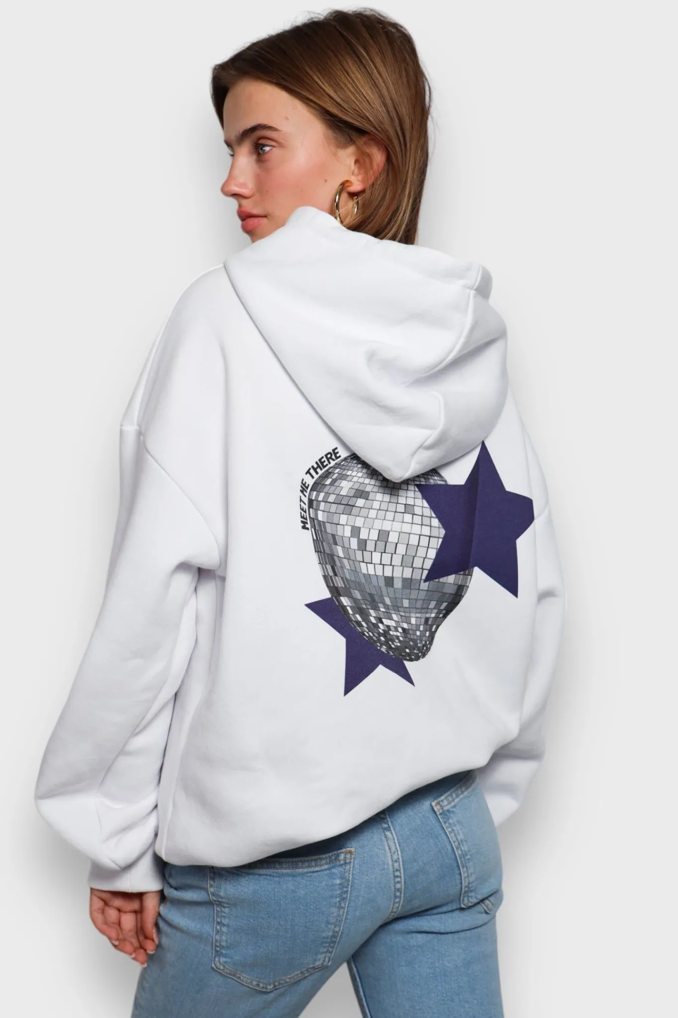 Meet Me There Cardigans And Sweaters|Disco Hoodie White