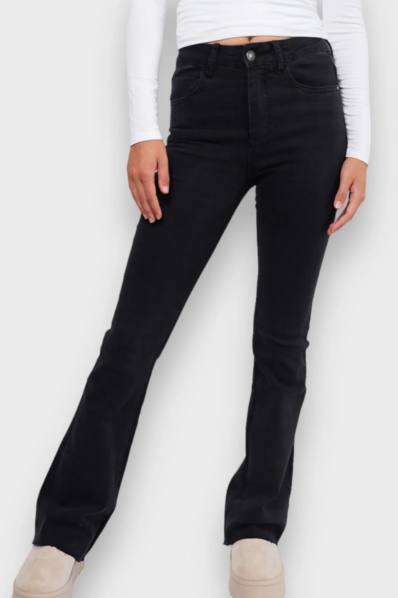 Meet Me There Trousers|Flared Jeans Black