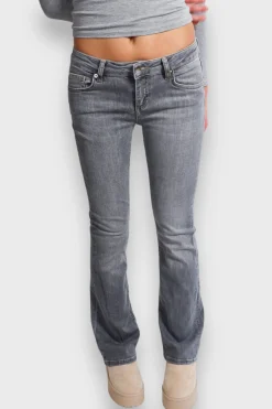 Meet Me There Trousers|Flared Low Waist Jeans Gray