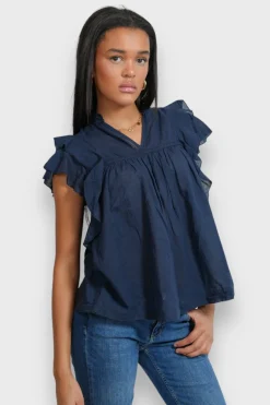 Meet Me There Blouses|Flora Blouse Navy