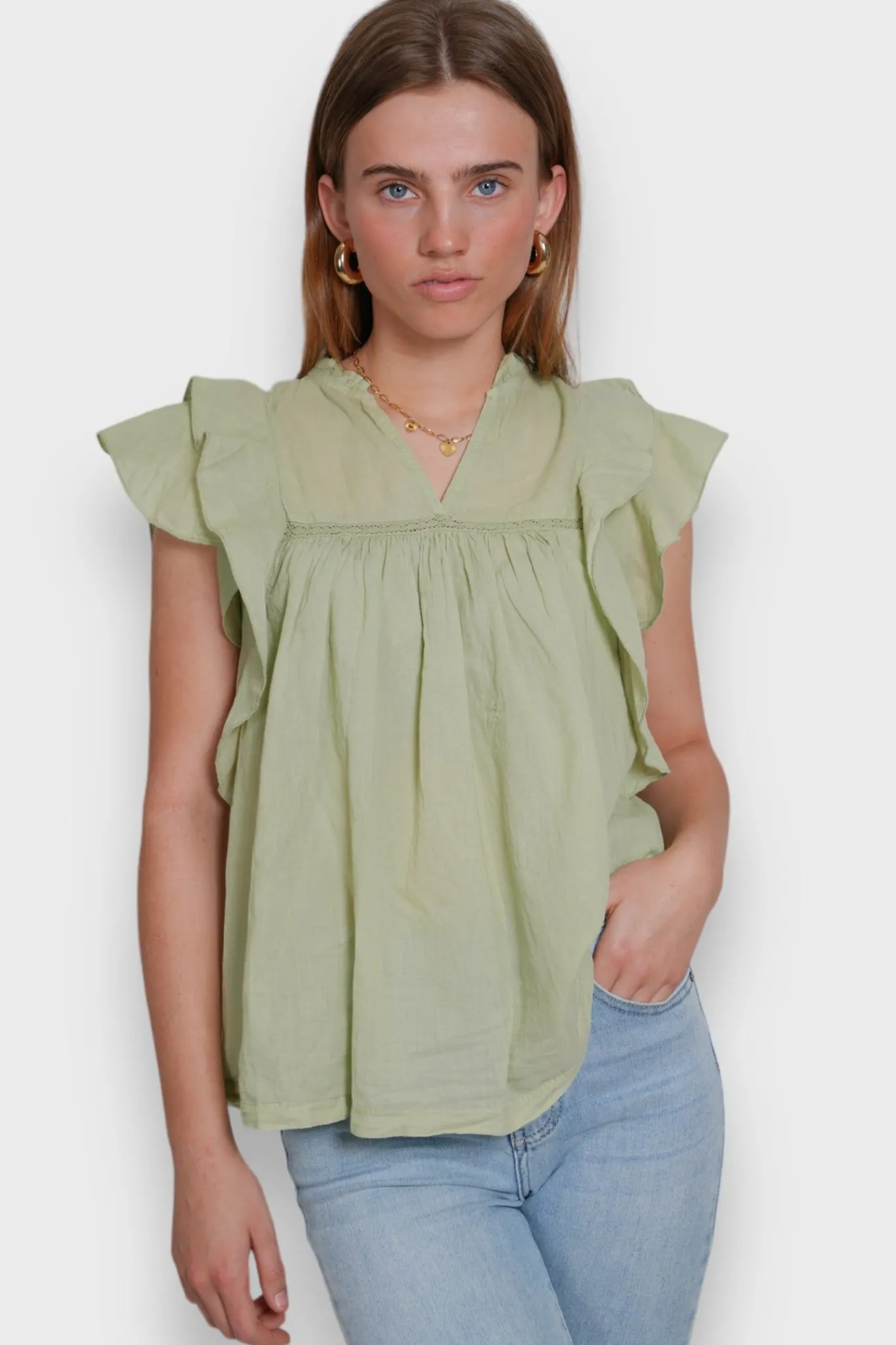 Meet Me There Blouses|Flora Blouse Sage Green