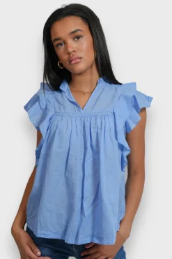 Meet Me There Tops|Flora Blouse Sky Blue