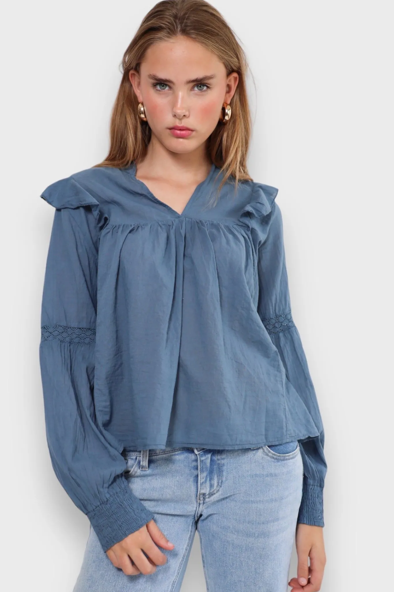 Meet Me There Tops|Glory Blouse Blue