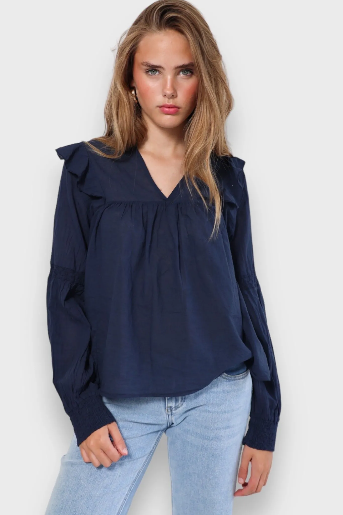 Meet Me There Tops|Glory Blouse Navy