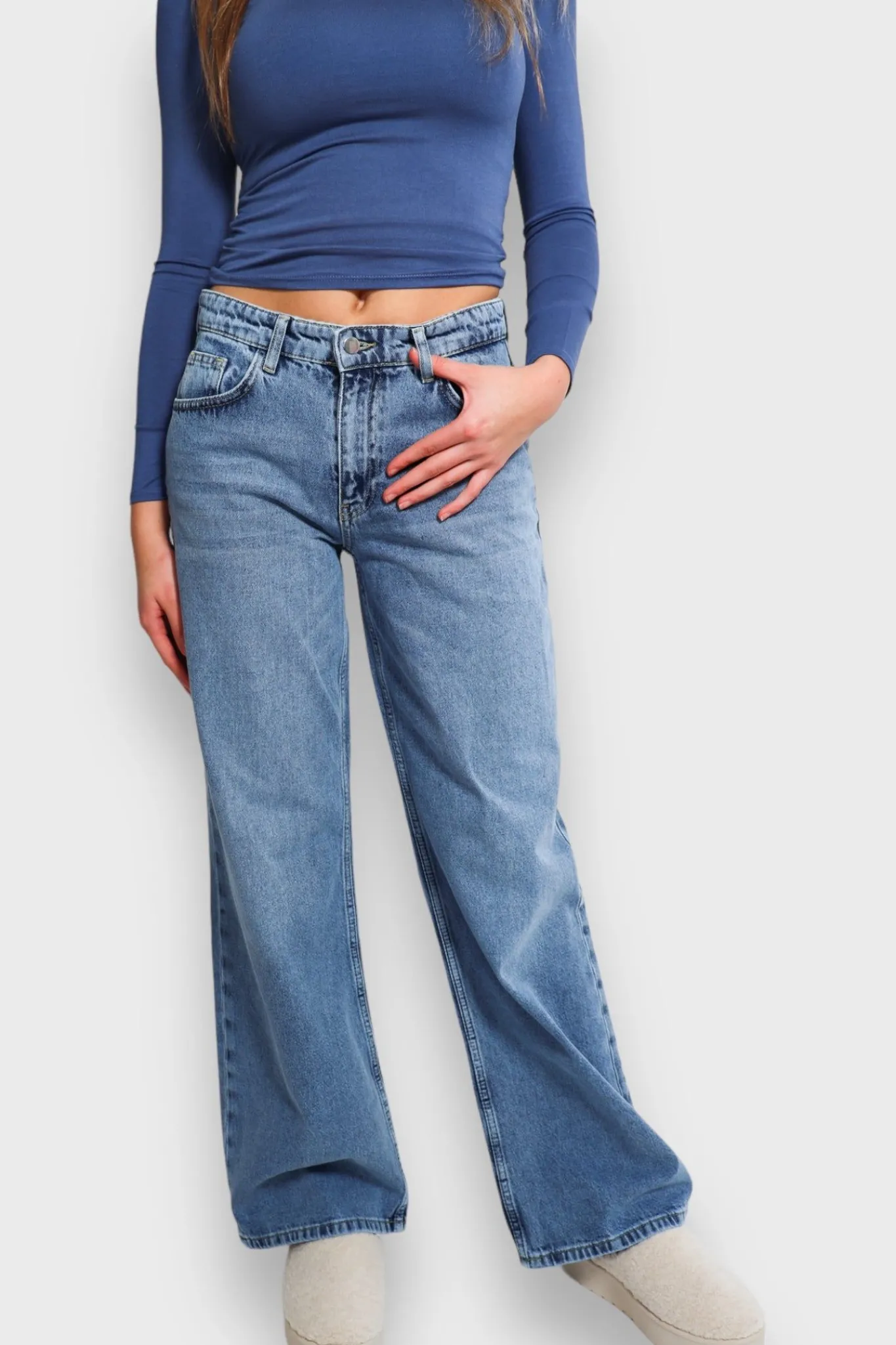Meet Me There Trousers|Wide Mid-Waist Jeans